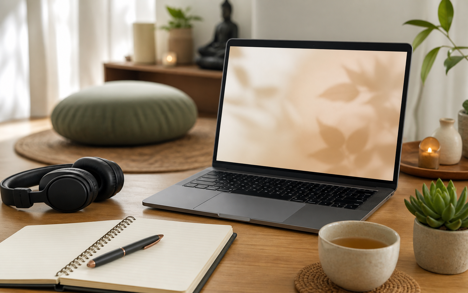 Laptop and notebook for online course learning