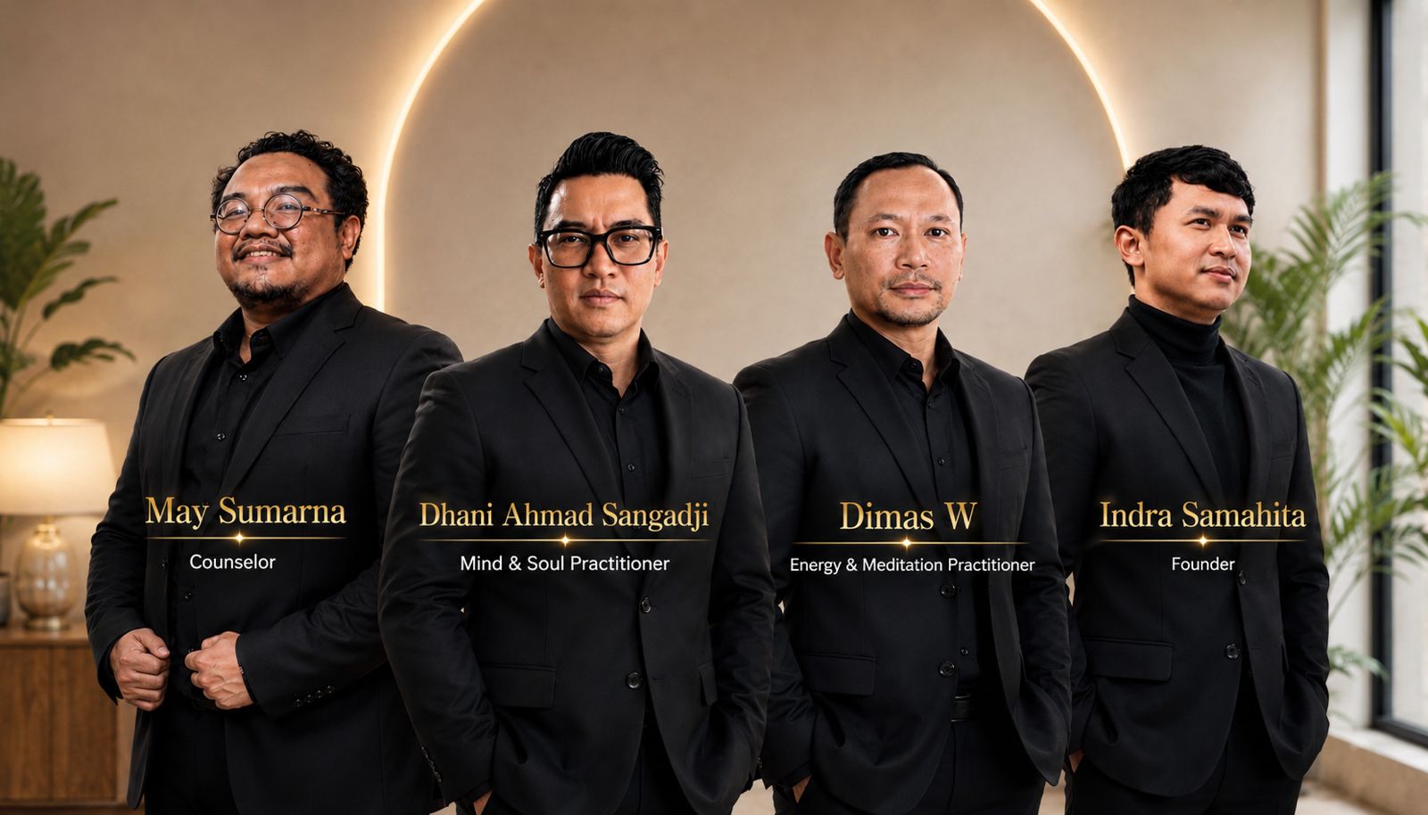 Healing Sunday team: May Sumarna, Dhani Ahmad Sangadji, Dimas W, and Indra Samahita